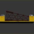 Heavy Lift Vessel Transporting Large Steel Structure And Yellow Modules 3d model