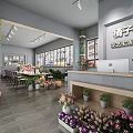 Floral Lifestyle Shop Interior With Colorful Bouquets Green Plants And Tables