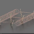 Building Exterior Wall Security Barbed Wire Fencing With Metal Posts And Durable Design