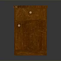 Classic Brown Wooden Cabinet With Natural Wood Grain Two Drawers And Round Knobs
