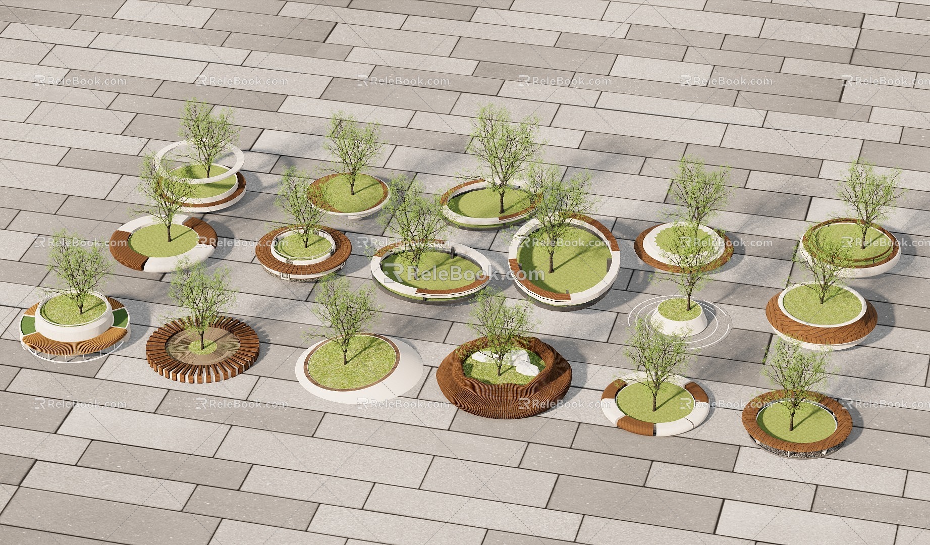 Modern Tree Pool Outdoor Landscape model