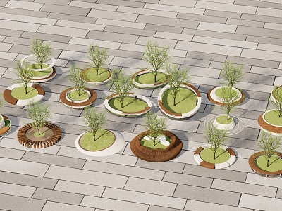 Modern Tree Pool Outdoor Landscape model