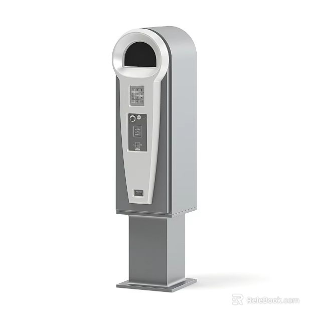 Public Parking Payment Terminal With User Interface And Touchscreen System 3d model