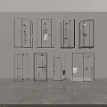 Modern Glass Shower Enclosure Designs with Various Shower Head Styles and Fixtures