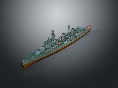 modern ship warship 3d model