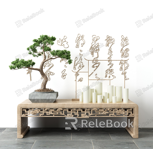 Chinese-style end view table porch case model