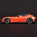 Red Sports Car With Sleek Aerodynamic Design And Black Alloy Wheels