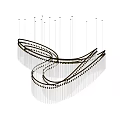 Luxurious Modern Spiral Chandelier With Gold Frame And Illuminated Crystal Pendants