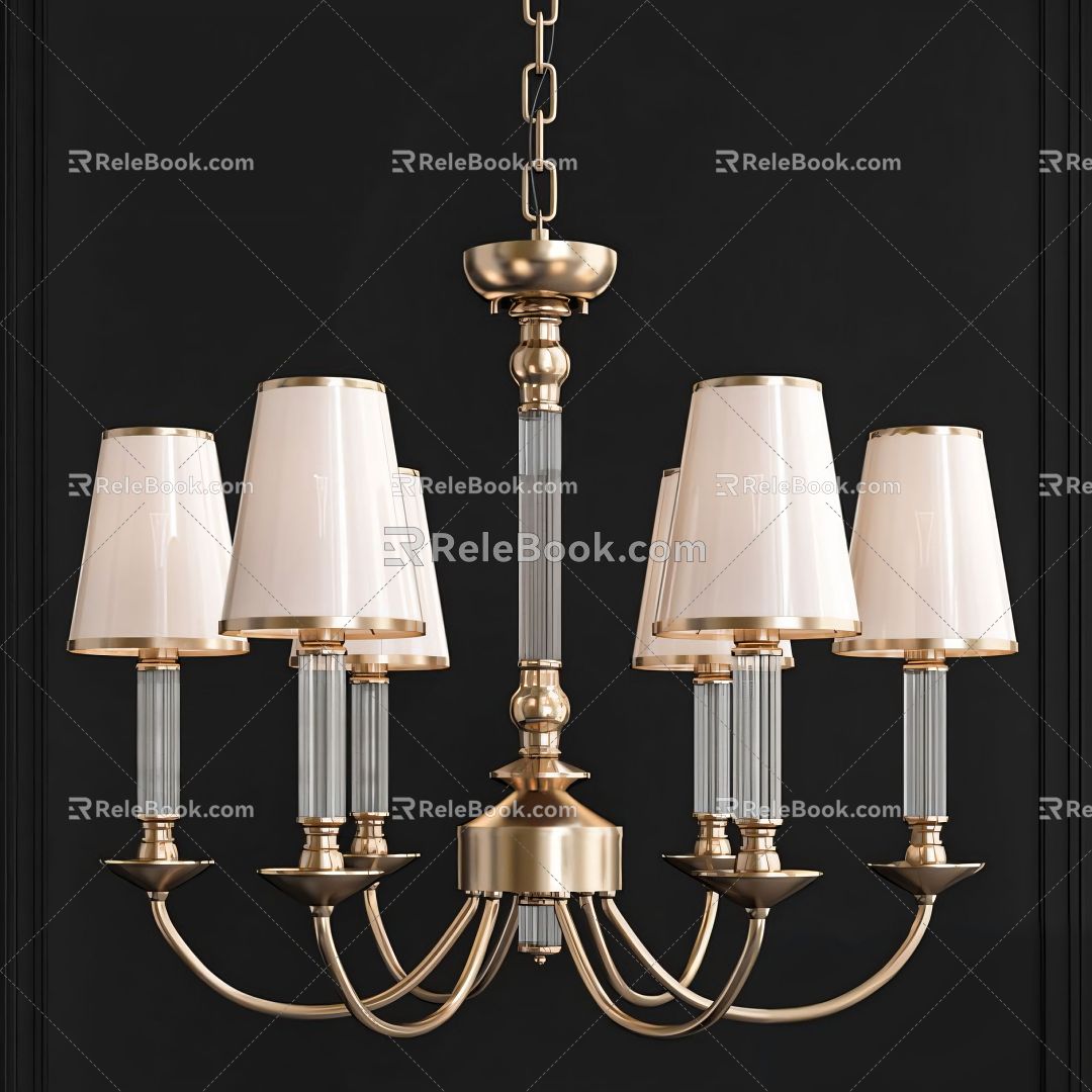 European-style chandelier living room model