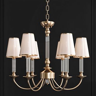 European-style chandelier living room 3d model