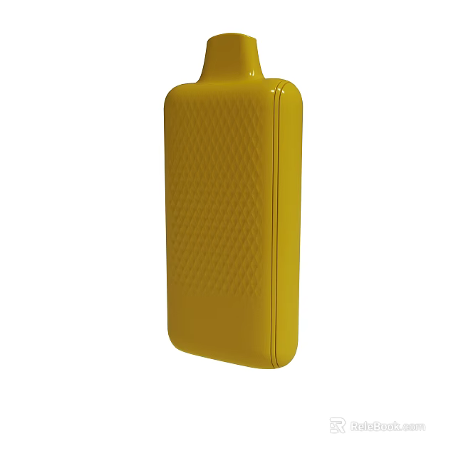 Practical Yellow Rectangular Storage Container With Diamond Pattern Surface Design And Hanging Loop 3d model 