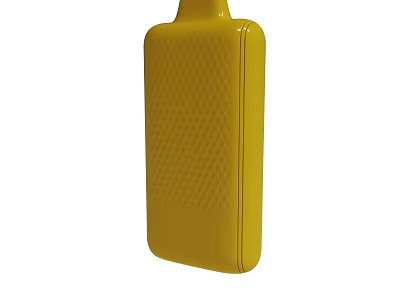 Practical Yellow Rectangular Storage Container With Diamond Pattern Surface Design And Hanging Loop 3d model