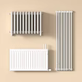 White Wall Mounted Radiators With Various Modern Designs For Home Interior 3d model