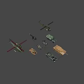 Military Vehicles And Helicopters Display With Armored Trucks Tanks And Transport Vehicles