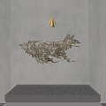 Golden Leaf Shaped Decorative Hanging Pendant For Modern Interior Home Decor