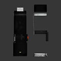 Disassembled Device Components With Black Cylindrical Body Transparent Tube Metal Ring Knob And Lid