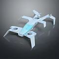 Advanced Modern White Drone With Multiple Propellers And Transparent Components 3d model