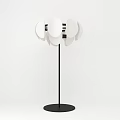 Modern Minimalist Floor Lamp With White Petal Shade And Black Stand Base