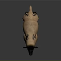 Realistic Standing Sheep With Black Head And Light Brown Body On Gray Background