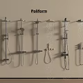 Poliform Shower Systems Wall Mounted Display With Various Designs And Water Flow 3d model