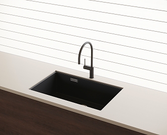 Modern kitchen single sink dish washing basin under counter basin 3d model