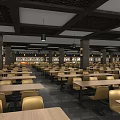 Traditional Chinese Restaurant Interior With Wooden Tables Chairs Pendant Lights And Decorative Paintings