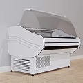 Kitchen Appliance White Refrigerated Display Case With Transparent Lid And Food Storage Function 3d model