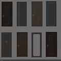 Modern Swing Doors In Various Colors And Panel Designs For Home Interior 3d model