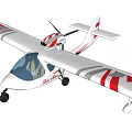 Helicopter Models With White Body Red Stripes In Six Different Angles 3d model