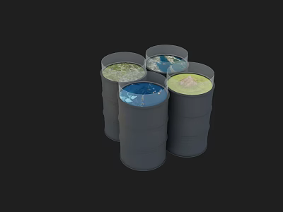 Aluminum cylinder terrain display US Chen 3d model