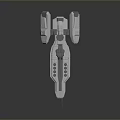 Futuristic Spaceship 3D Model With White Mechanical Structure And Detailed Sci-Fi Design
