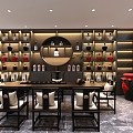 New Chinese-style Cigarette Hotel Cashier Cigarette Hotel Counter Tea Table Liquor Exhibition Hall 3d model