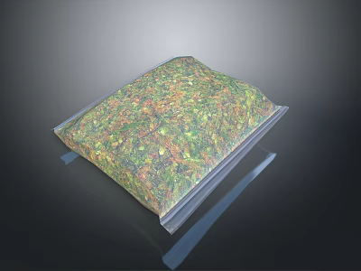 Soft Square Home Mat With Green And Colorful Textured Surface For Living Decor 3d model