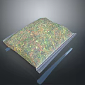 Soft Square Home Mat With Green And Colorful Textured Surface For Living Decor