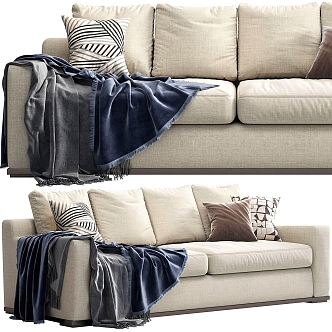 Multi-person sofa fabric multi-person sofa soft bag sofa pillow 3d model