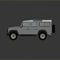 Classic Gray Off Road Car With White Roof And Large Tires