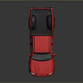 Red Detailed Pickup Truck Model With Black Wheels And Glossy Finish