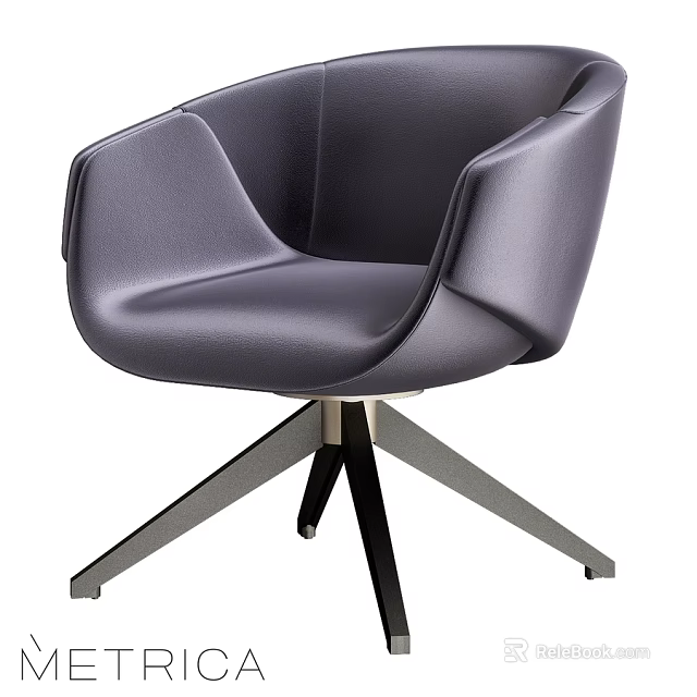 Modern Gray Leisure Chair With Swivel Base And Comfortable Design 3d model 