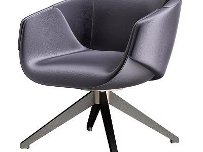 Modern Gray Leisure Chair With Swivel Base And Comfortable Design 3d model