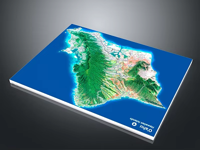 Topographic Terrain Map Showing Detailed Mountainous Regions Coastal Areas And Surrounding Ocean 3d model