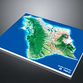 Topographic Terrain Map Showing Detailed Mountainous Regions Coastal Areas And Surrounding Ocean