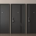 Modern security door security door entry door password lock door 3d model