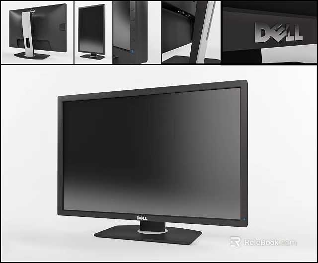 DELL Computer Monitor With Sleek Black Design Stand And High Definition 3d model 