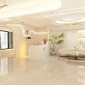 Elegant Modern Beauty Hair Salon Interior With Comfortable Sofa Green Plants And Stylish Reception Desk