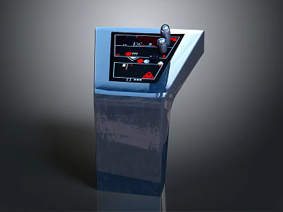 Modern Metal Control Panel With Dual Displays FWD REV Labels Knobs And Buttons 3d model