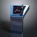 Modern Metal Control Panel With Dual Displays FWD REV Labels Knobs And Buttons