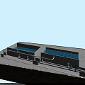Ornamental Garden Features With Two Rectangular Water Pools Stone Wall Blue Fixtures And Pipes