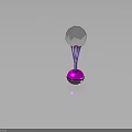 Modern Furniture Table Lamp With Silver Geometric Top Purple Supports And Pink Base