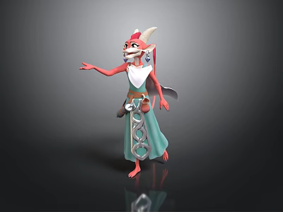 Cartoon style dragon man character dragon humanoid creature fantasy creature character character design 3d model