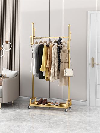 Light Luxury Clothes Hanger Coat Rack 3d model